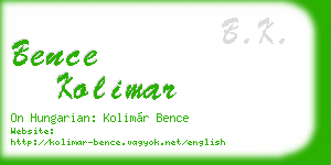bence kolimar business card